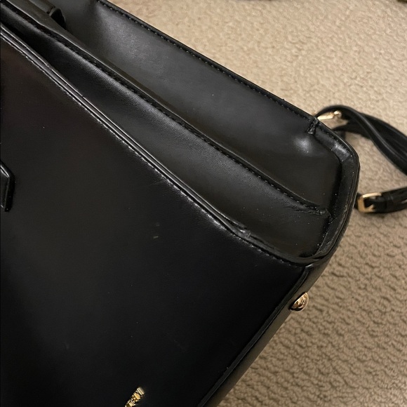Anne Klein Black Satchel with Gold Accents - Picture 6 of 11